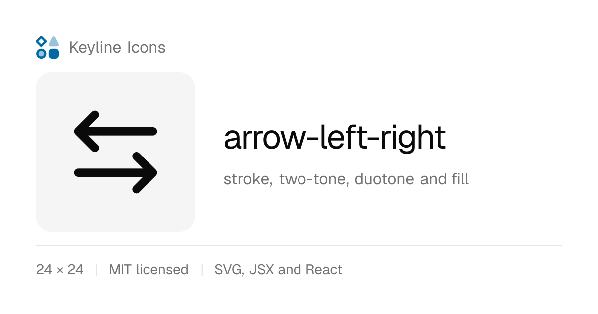arrow-left-right icon · Keyline Icons