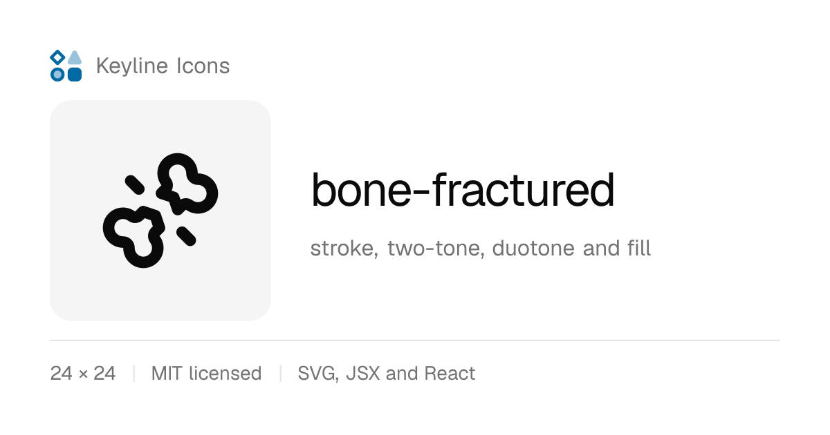 bone-fractured icon · Keyline Icons