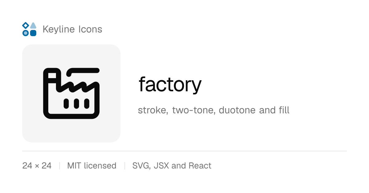 factory icon · Keyline Icons