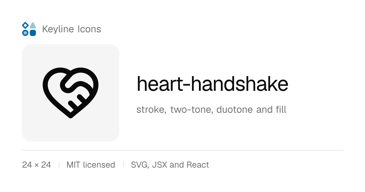heart-handshake icon · Keyline Icons