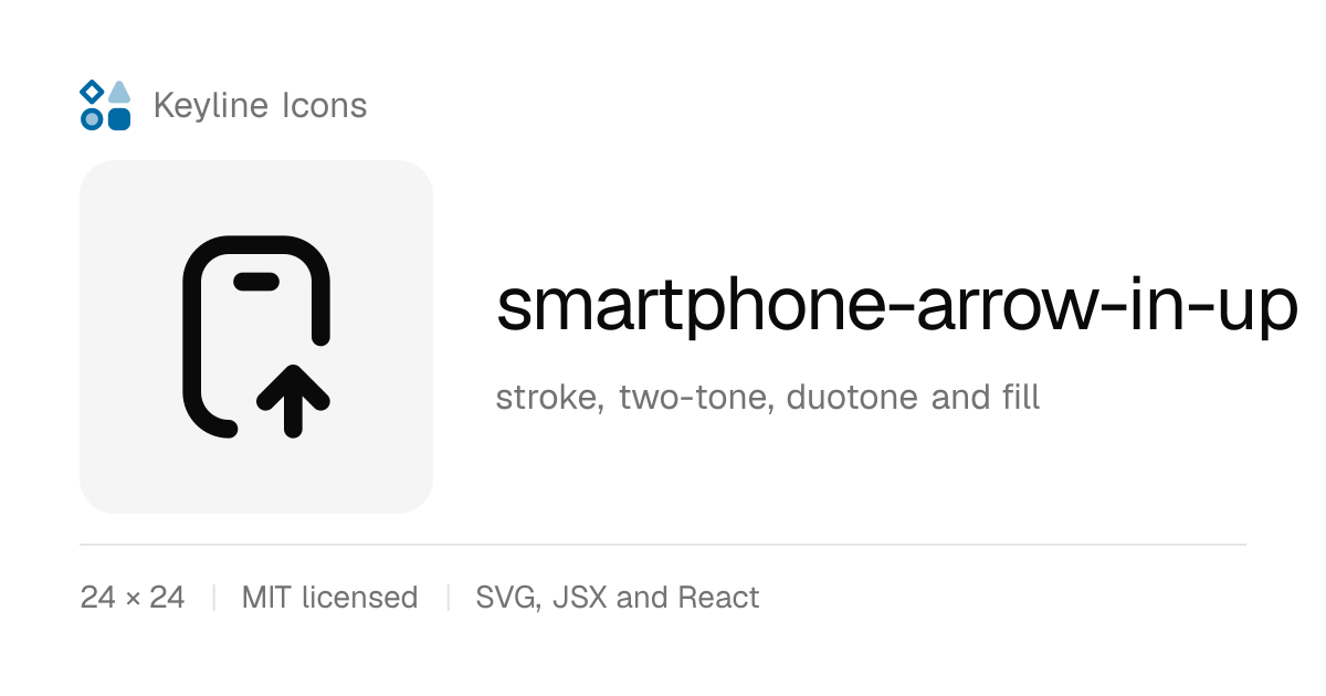 smartphone-arrow-in-up icon · Keyline Icons